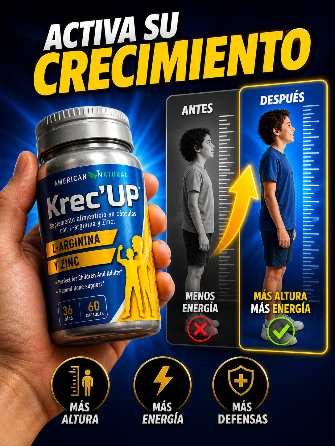 Krec Up 🌿 | Nutrientes que favorecen el crecimiento de tus hijos 🌿
